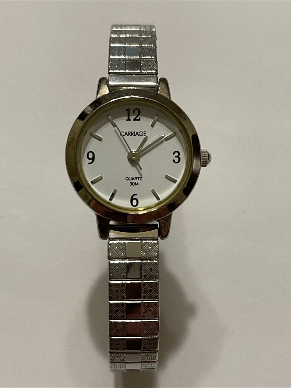 Carriage by Timex Silver Quartz Watch - White Dial NWOT